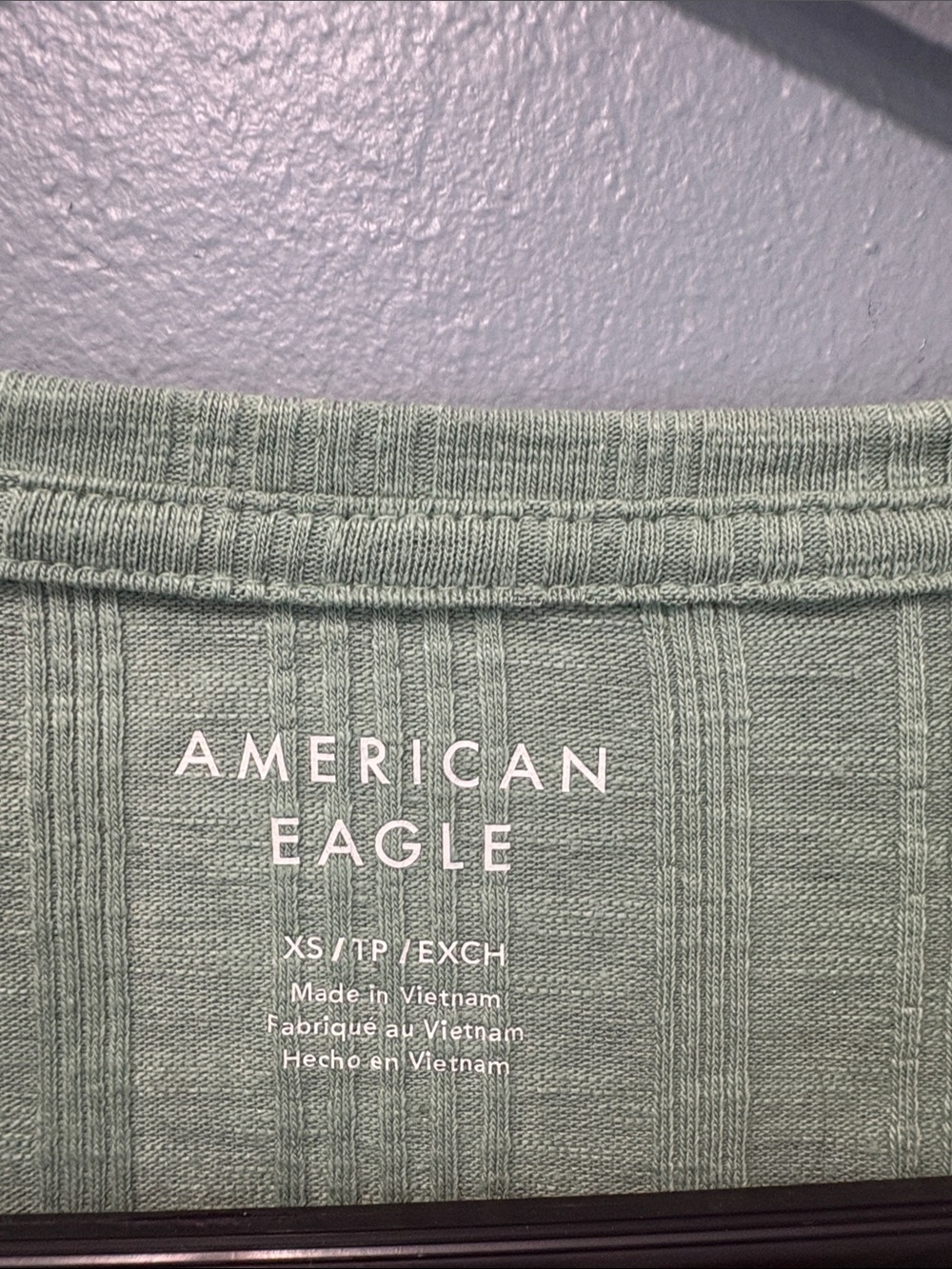 American Eagle Outfitters Light Mint Ribbed Henley Long Sleeve Top - Picture 2 of 6